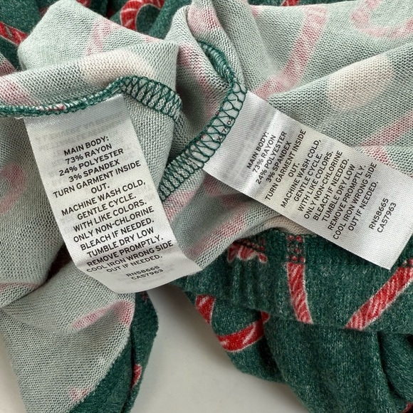 NEW Nordstrom Pajama Set Womens Medium Green Christmas Candycane 2 Piece NWOT - Picture 6 of 12